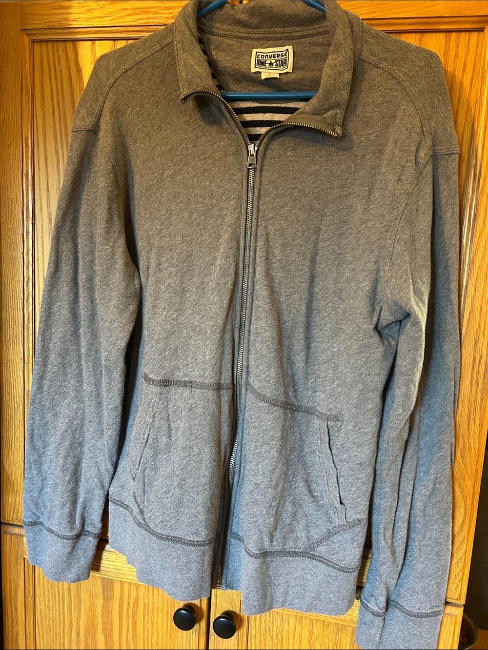 Converse Men’s Gray Full Zip Hoodie Jacket